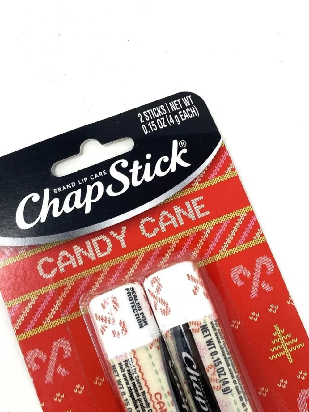 Chapstick Holiday Lip Balm Candy Cane 0.15oz/2ct Moisturizing Clear Lip Balms
